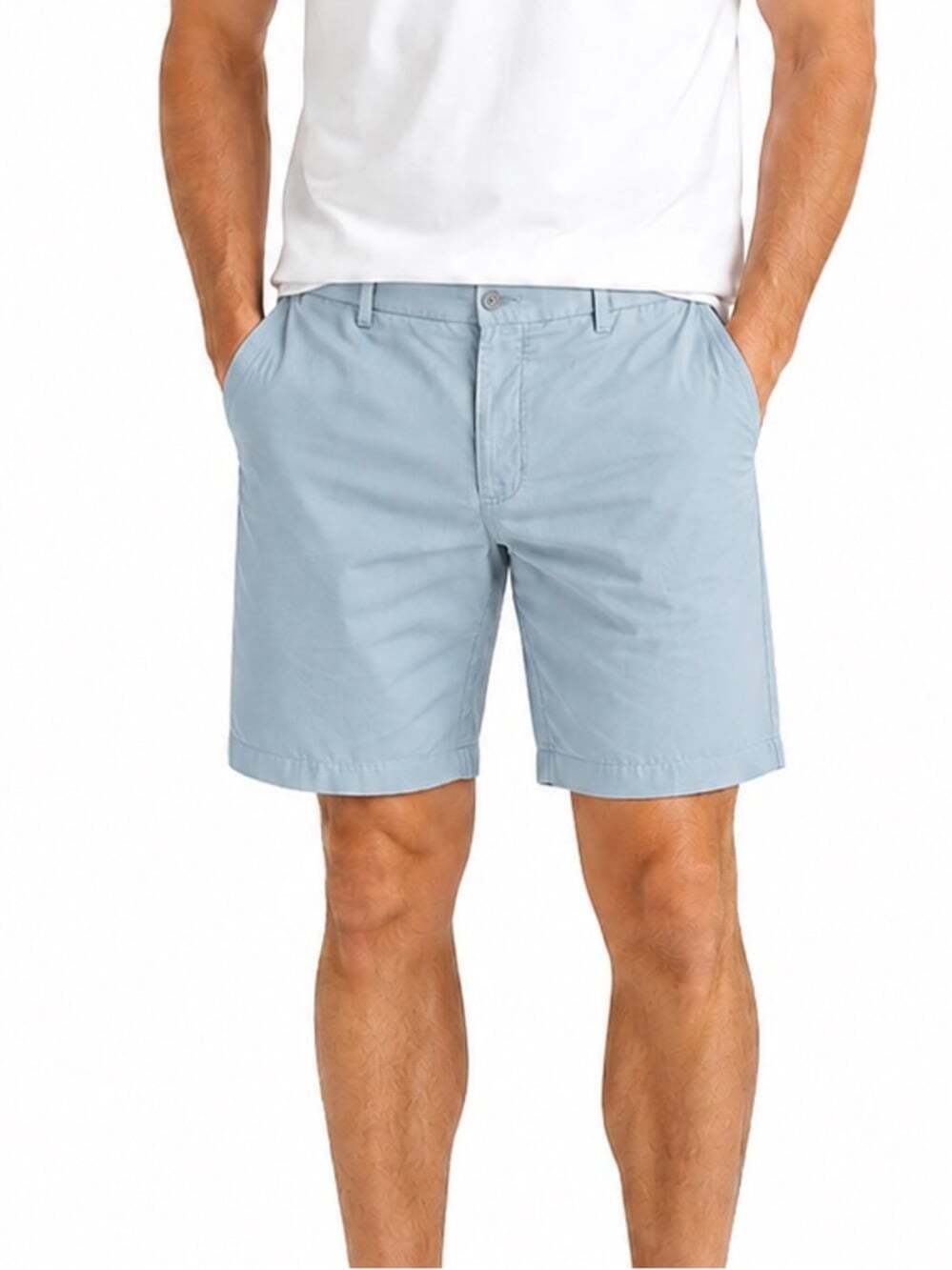 PGA Tour Light Blue Chino Shorts Flat Front Golf Casual Summer Mens Size 38